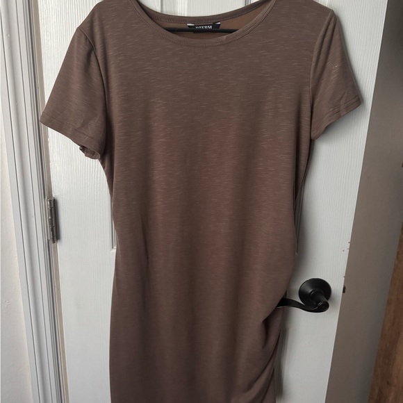 BTFBM Dresses & Skirts - Short Sleeve T-Shirt Dress in Taupe Brown